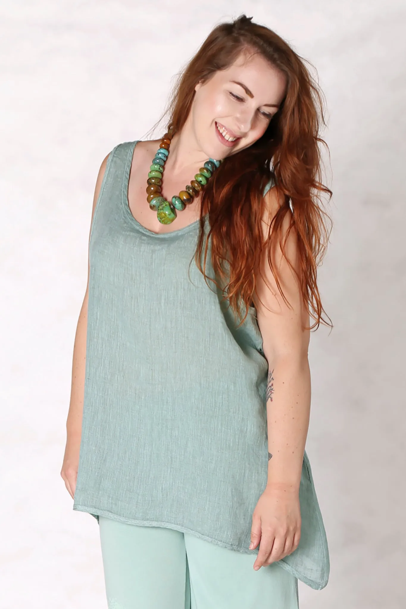 1196 Linen Tank Mint-U