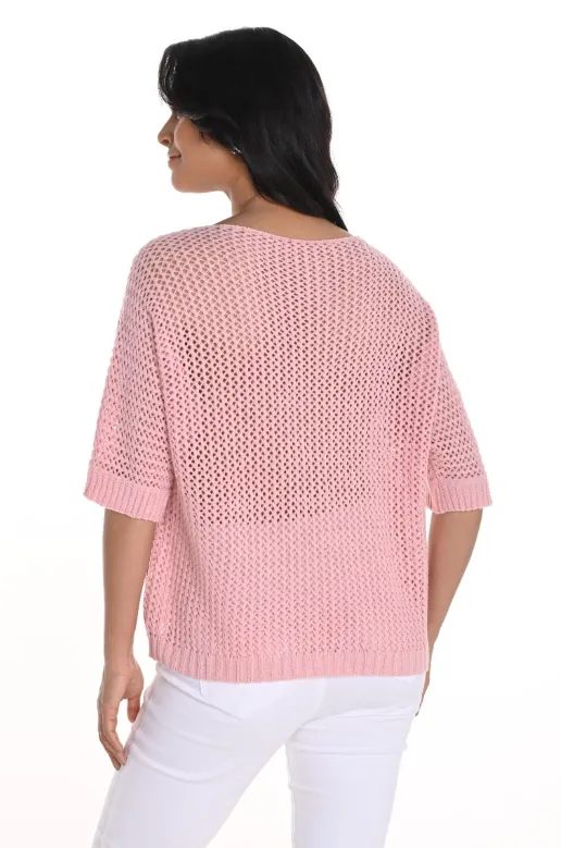 256839U - Open Knit Daisy Pullover