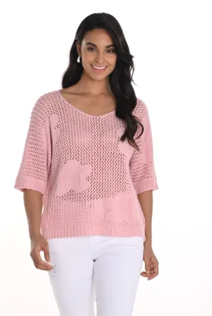 256839U - Open Knit Daisy Pullover
