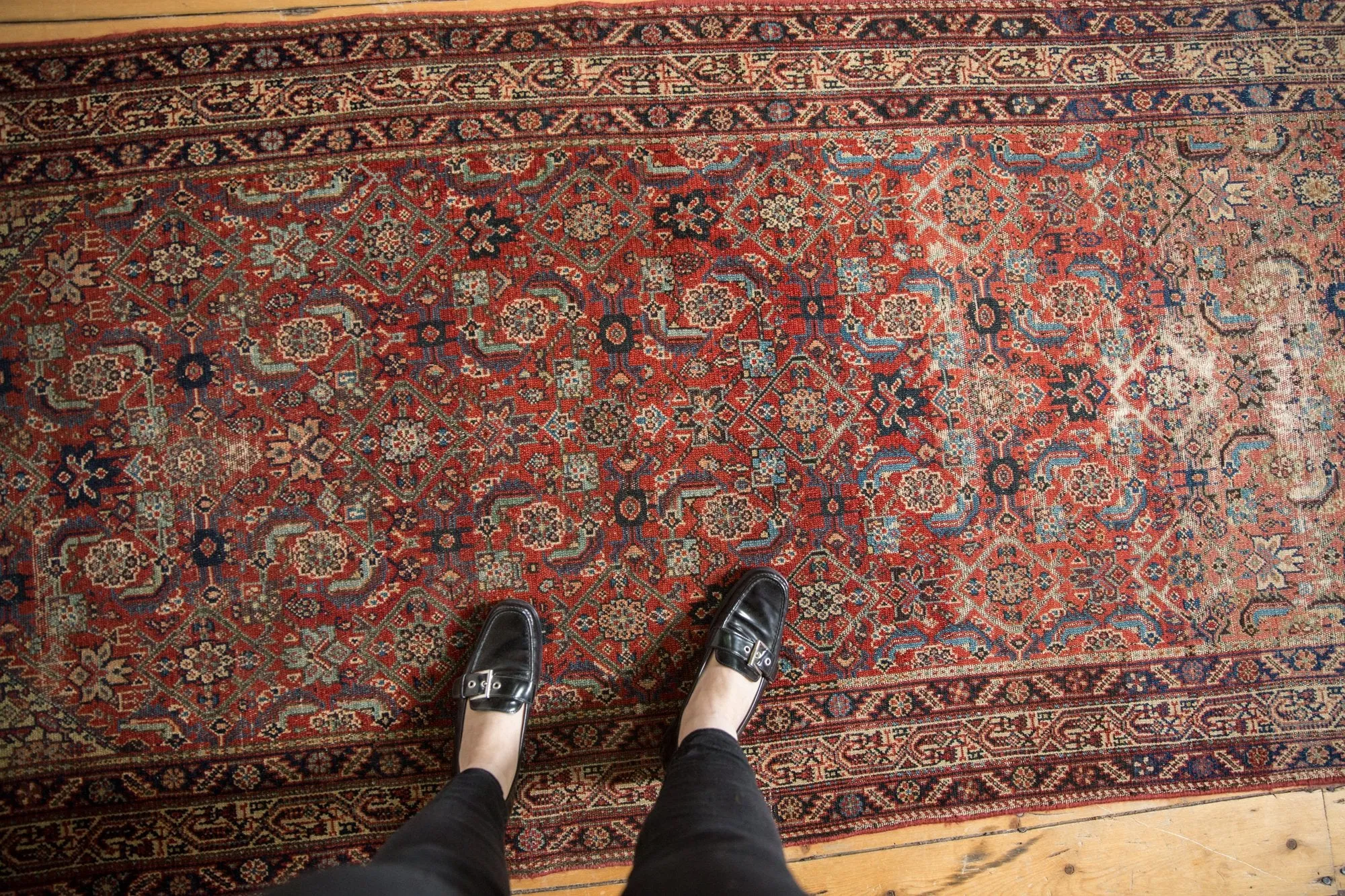 3.5x15 Antique Malayer Rug Runner