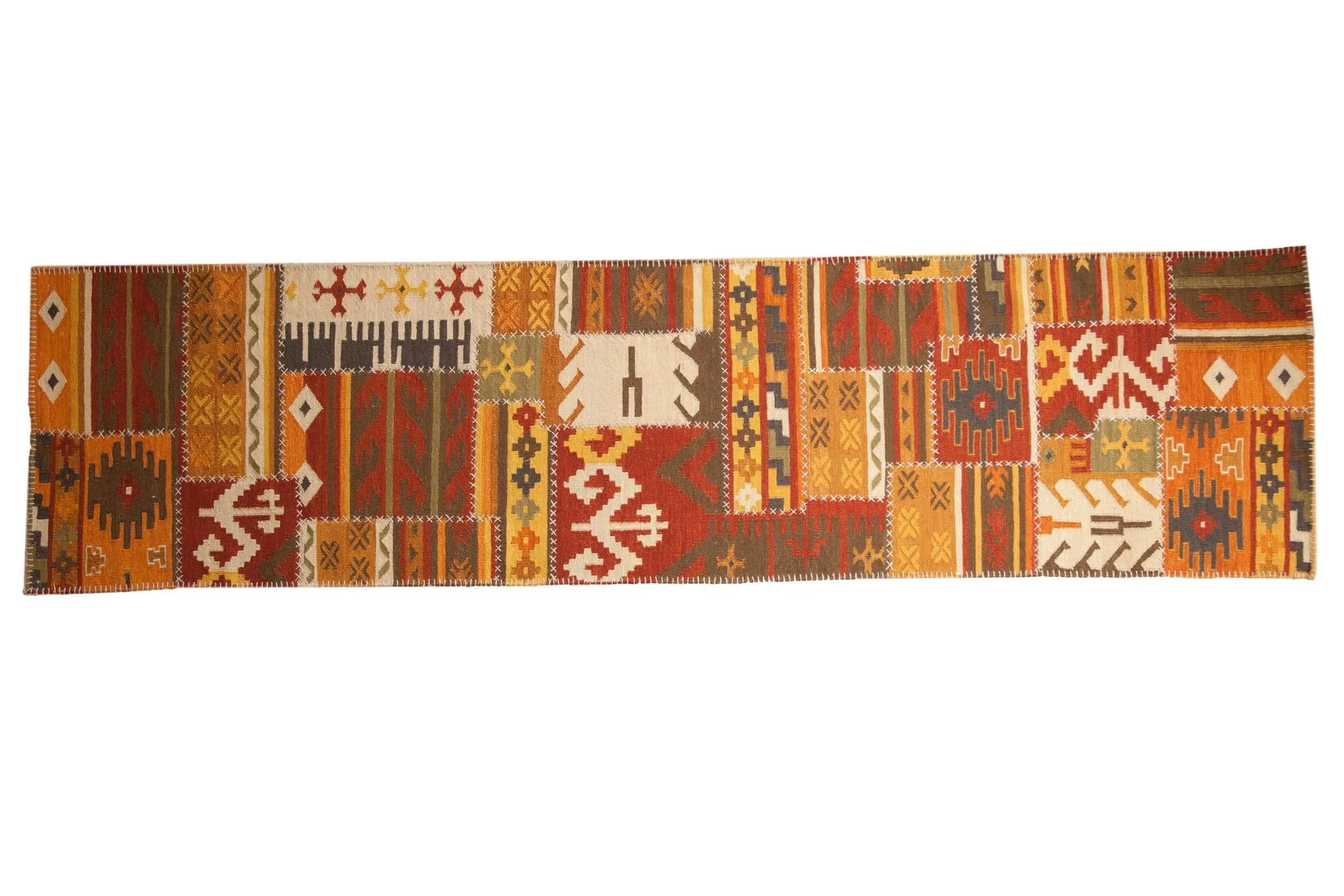 3x11.5 New Patchwork Kilim Rug Runner