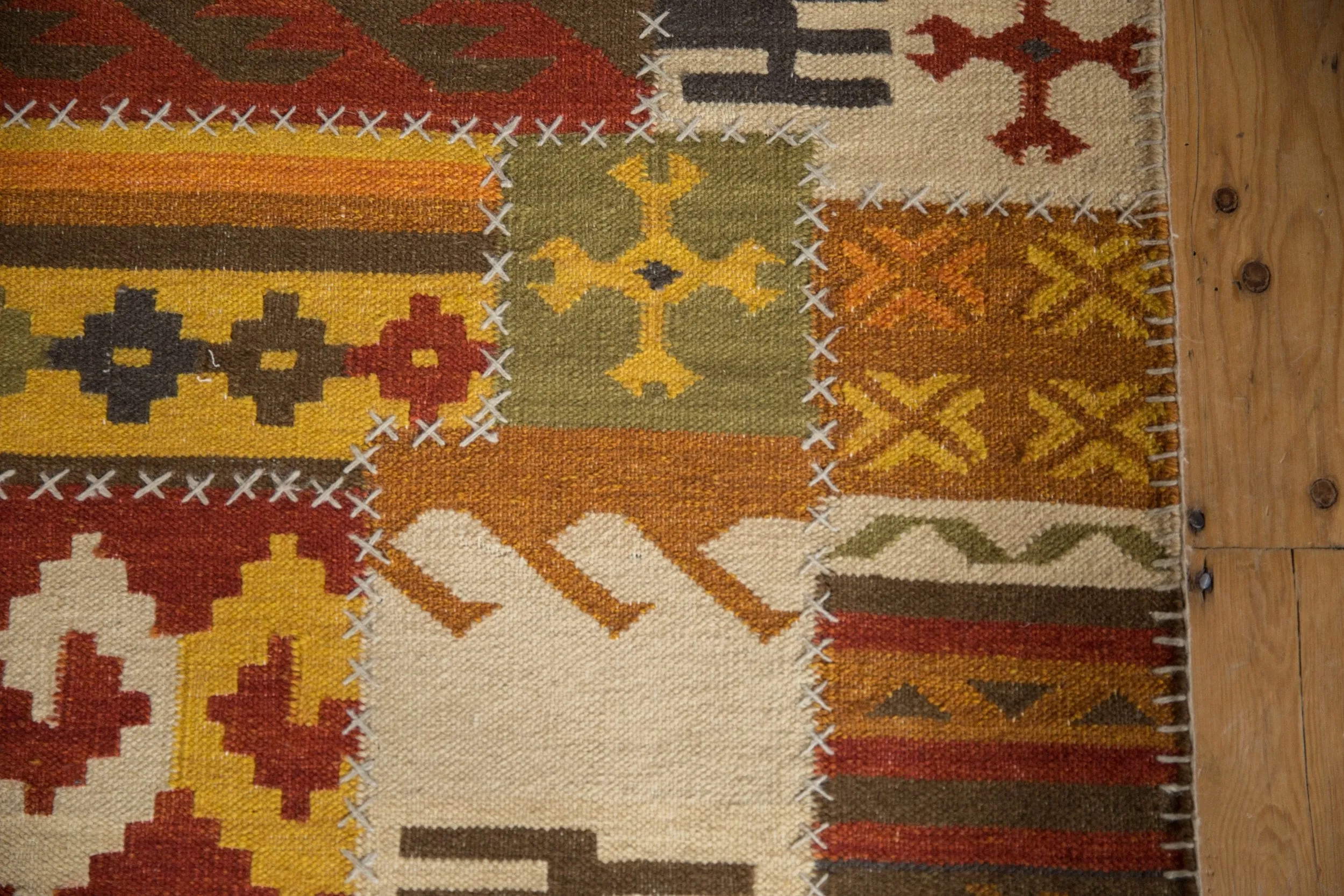 3x11.5 New Patchwork Kilim Rug Runner
