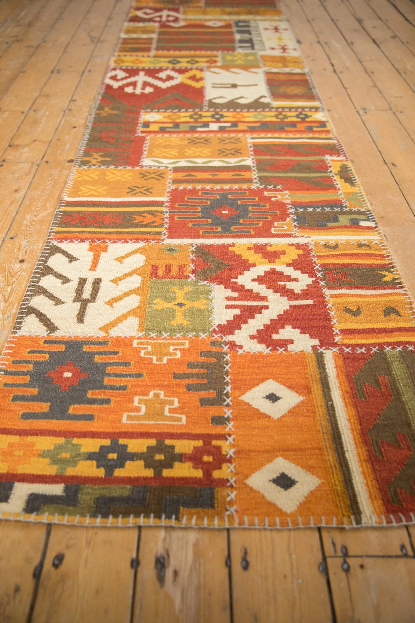 3x11.5 New Patchwork Kilim Rug Runner