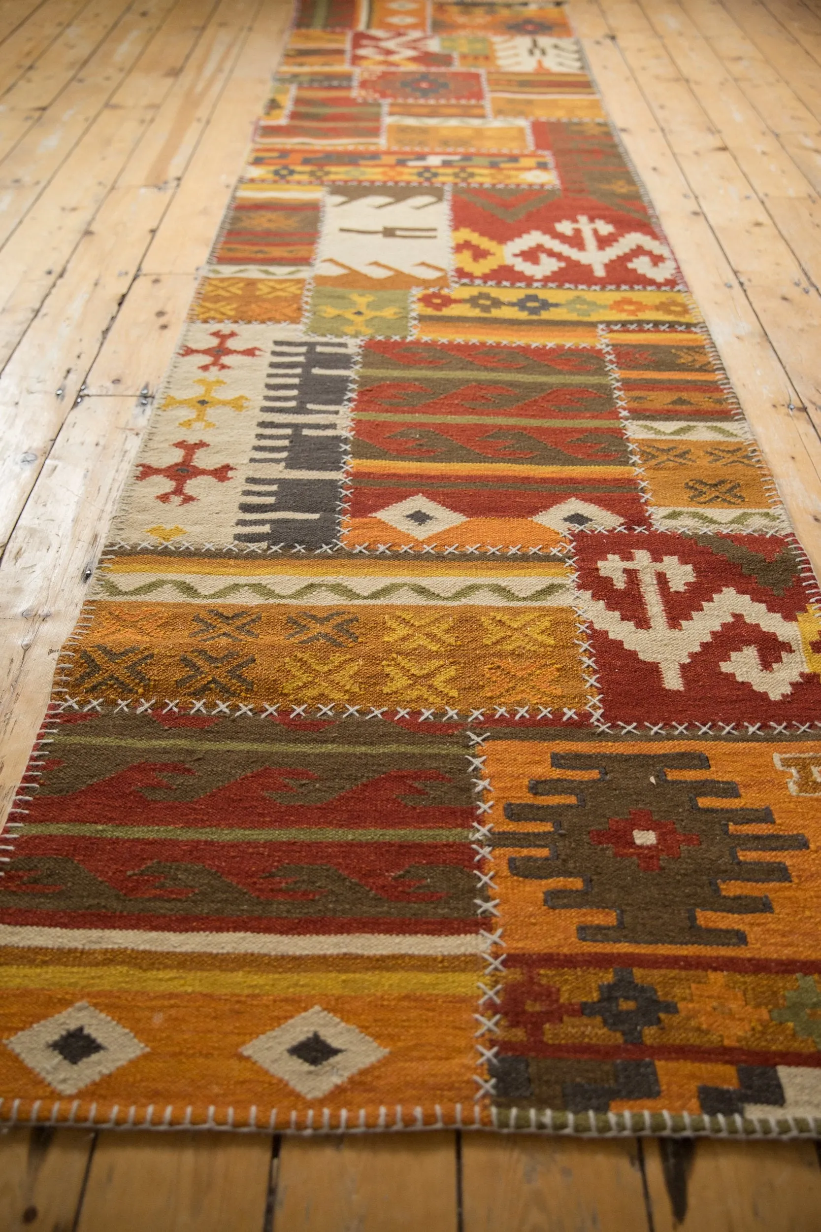 3x11.5 New Patchwork Kilim Rug Runner