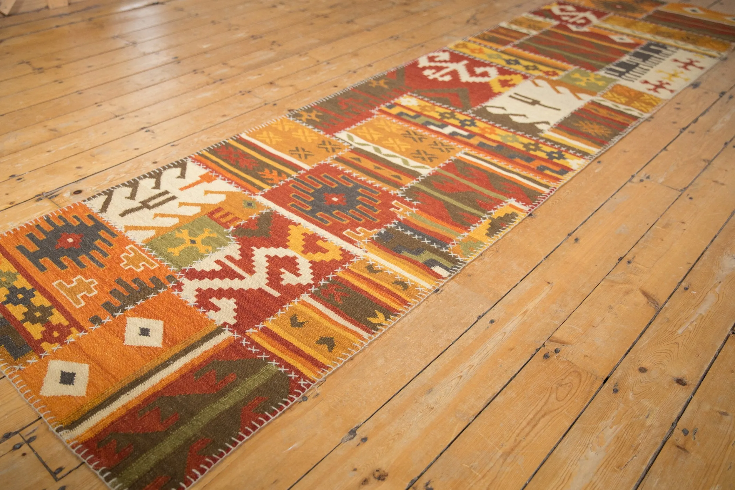 3x11.5 New Patchwork Kilim Rug Runner