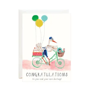 A Very Chic Stork Greeting Card