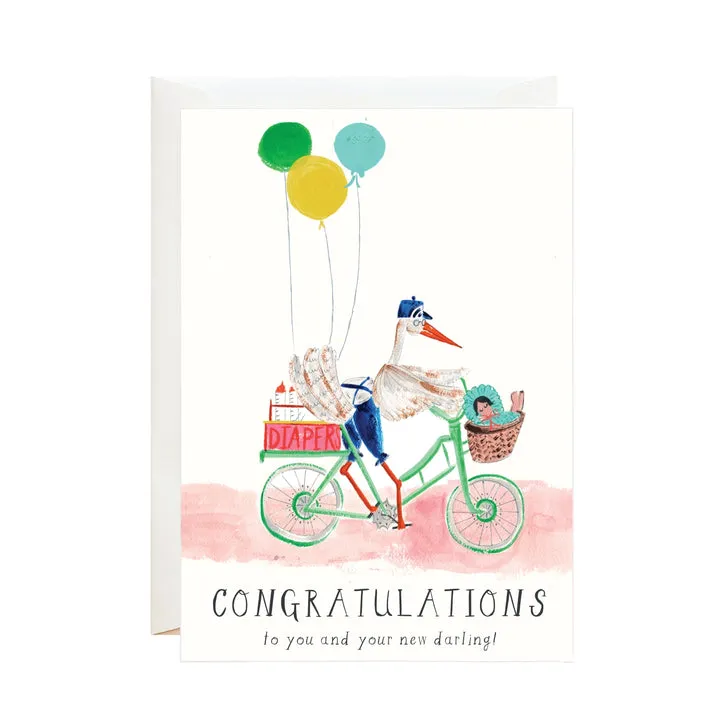 A Very Chic Stork Greeting Card