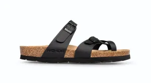 'Alba' women's toe slide sandal - black