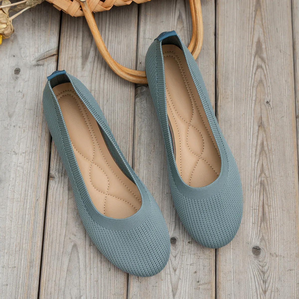 Alexis – Textured Slip-On Flats