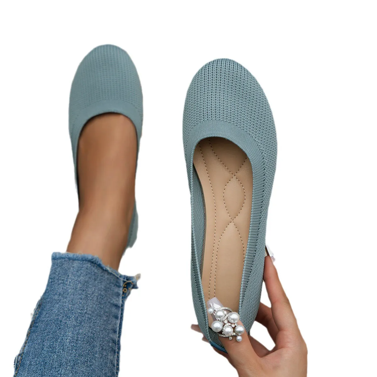 Alexis – Textured Slip-On Flats