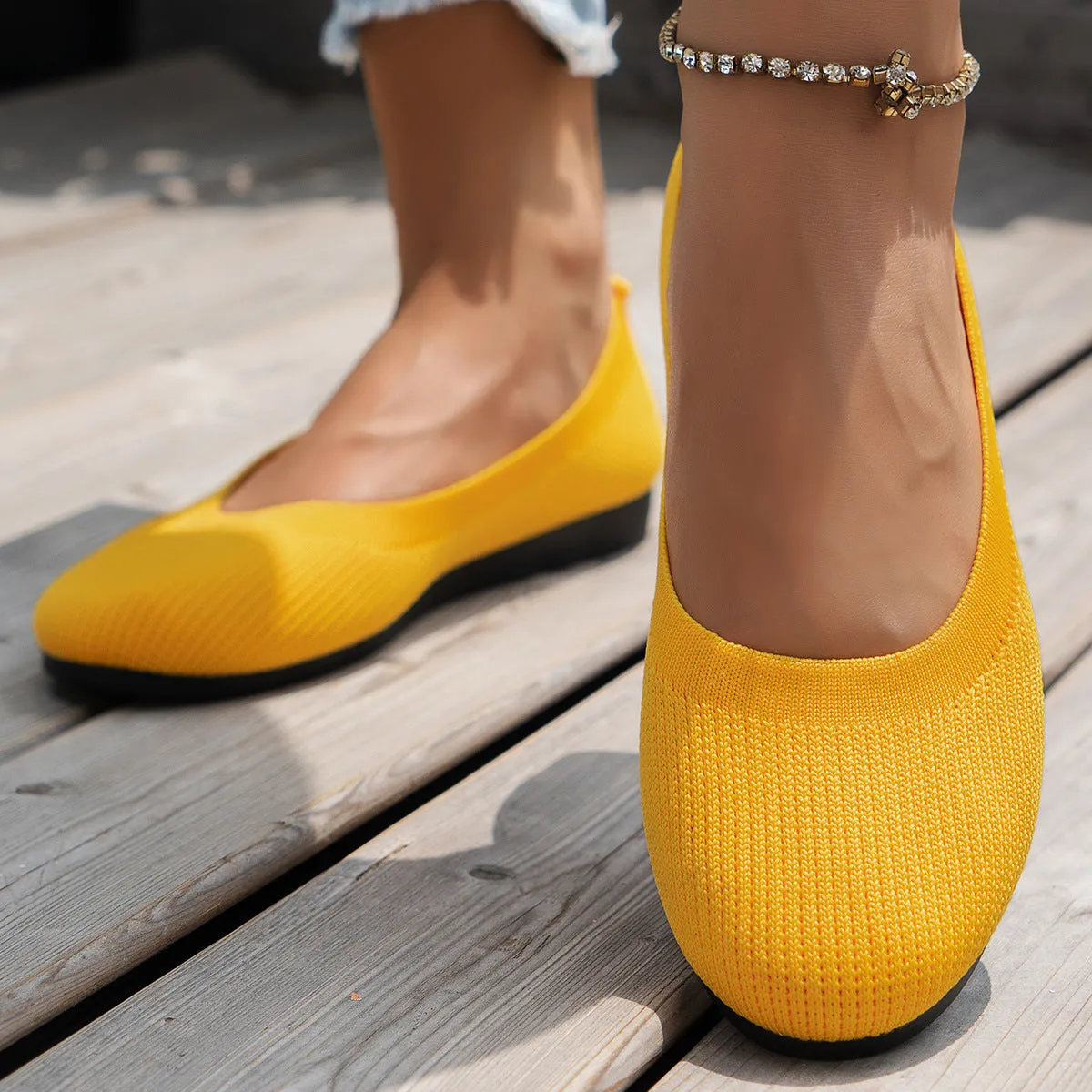 Alexis – Textured Slip-On Flats