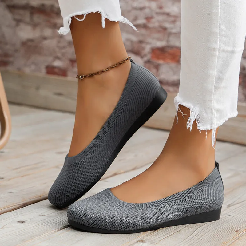 Alexis – Textured Slip-On Flats