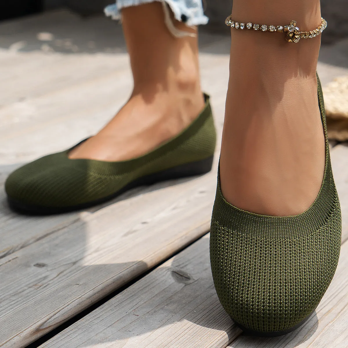 Alexis – Textured Slip-On Flats