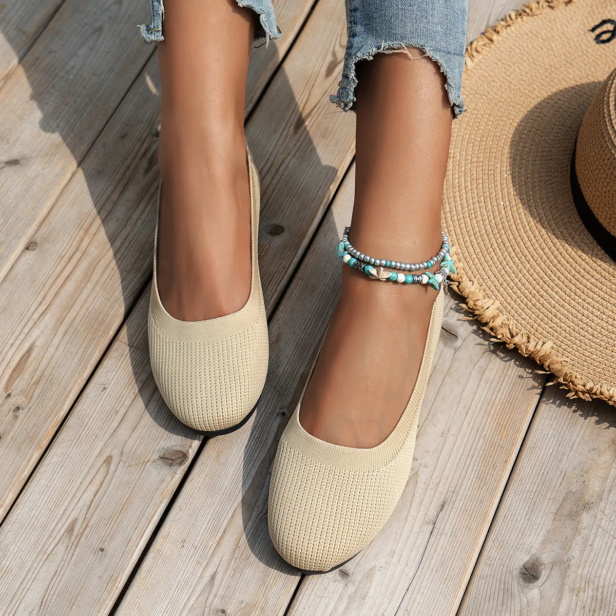 Alexis – Textured Slip-On Flats