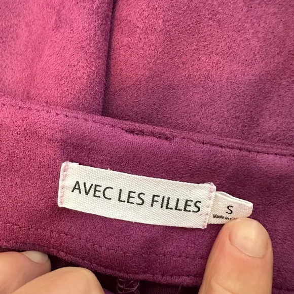 Anthropologie Avec Les Filles Davina Purple Suede Coulottes (Size S)