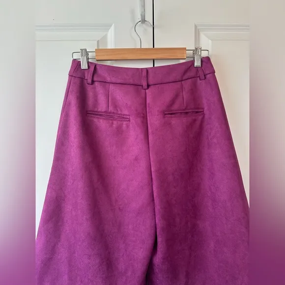 Anthropologie Avec Les Filles Davina Purple Suede Coulottes (Size S)