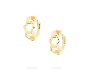 Birks 18K Yellow Gold Iconic Bee Chic Huggie Hoops