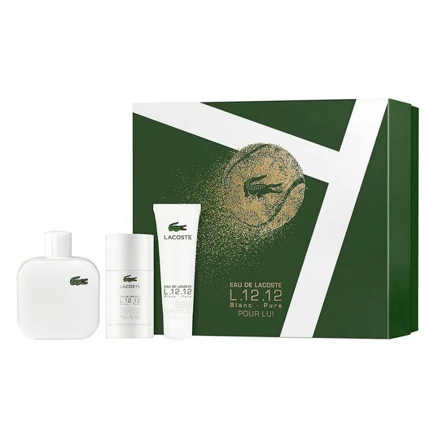 Blanc by Lacoste for Men 3.4 oz EDT 3pc Gift Set