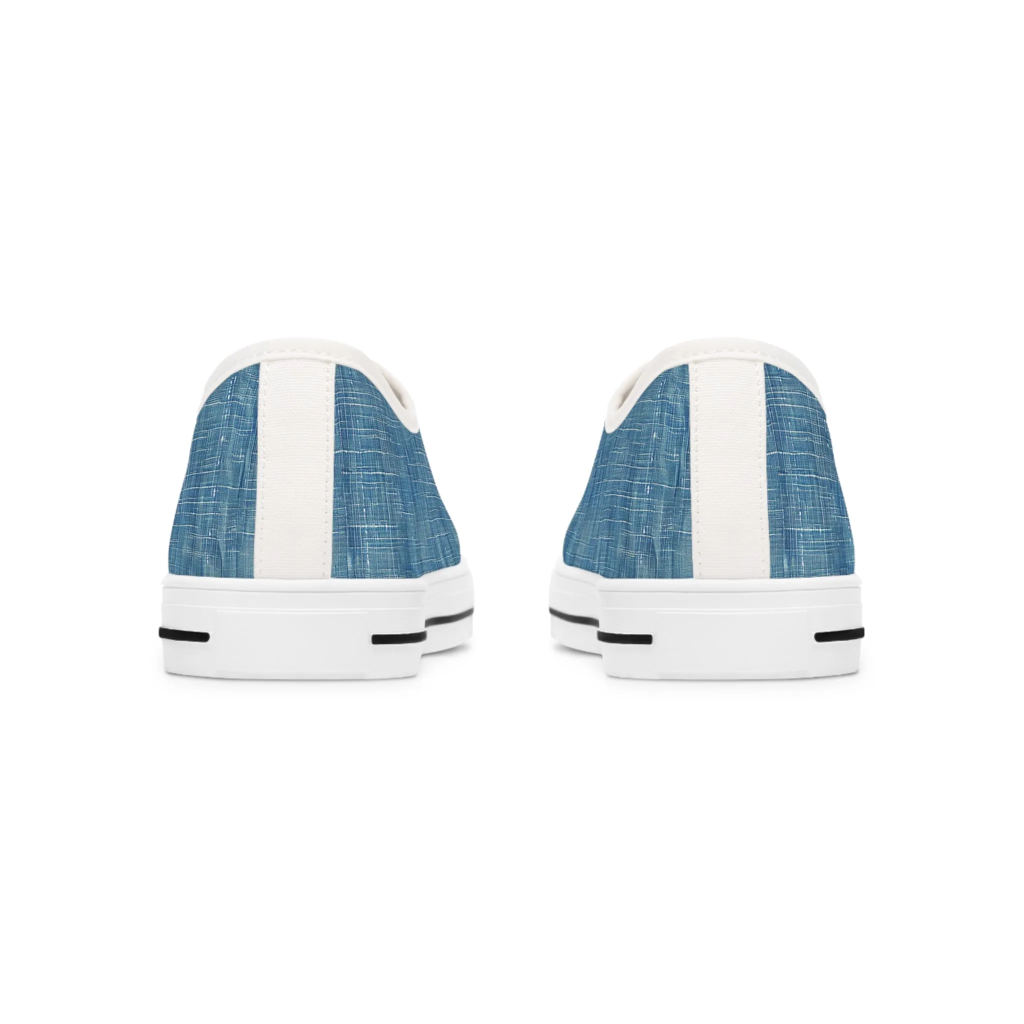 Blue Denim Ladies' Low Top Sneakers - Denim, Reimagined - Where Timeless Stye Meets Contemporary Cool!