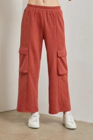 Brick Texture Knit Woven Cargo Pant