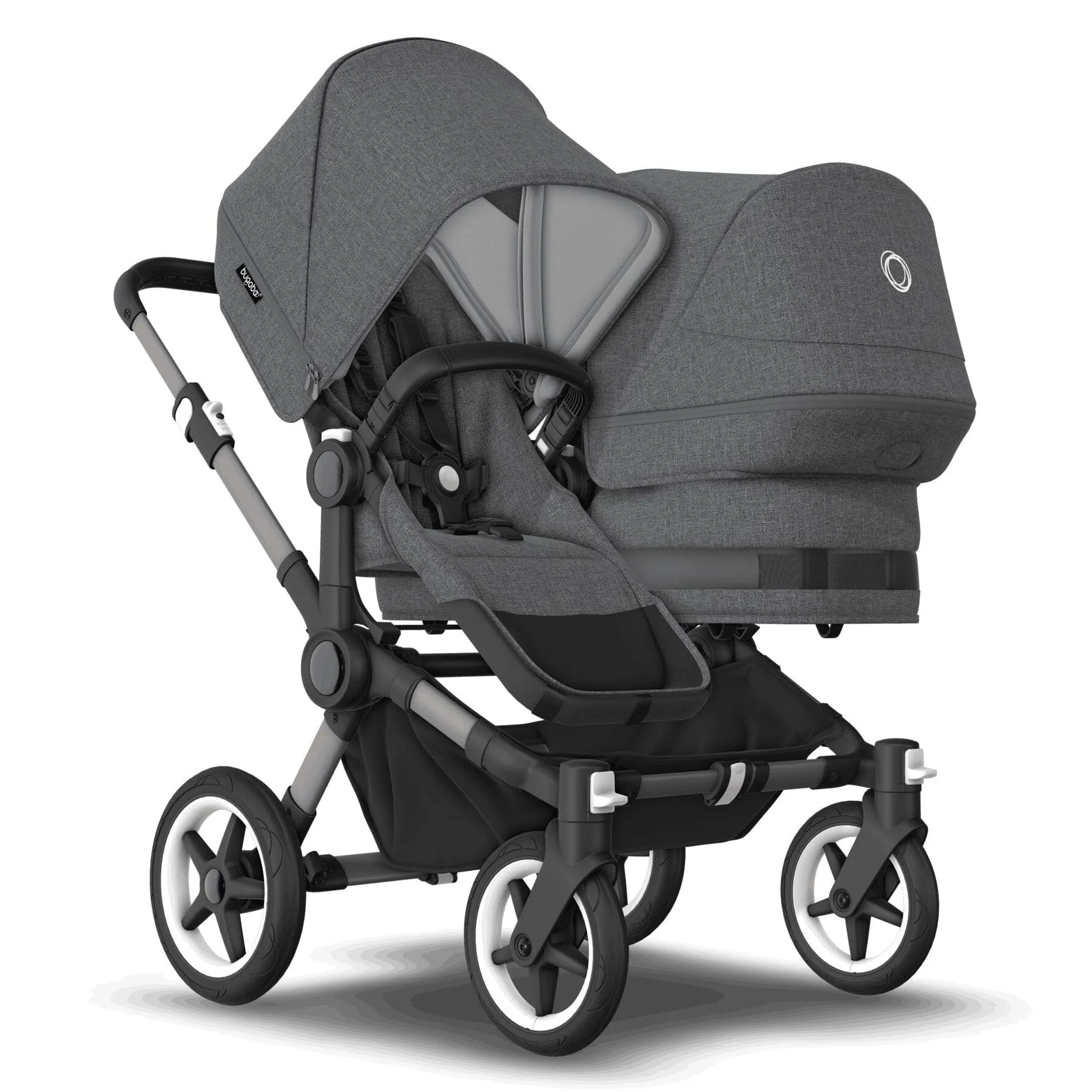 Bugaboo Donkey 5 Duo Complete Turtle Travel System in Grey Mélange