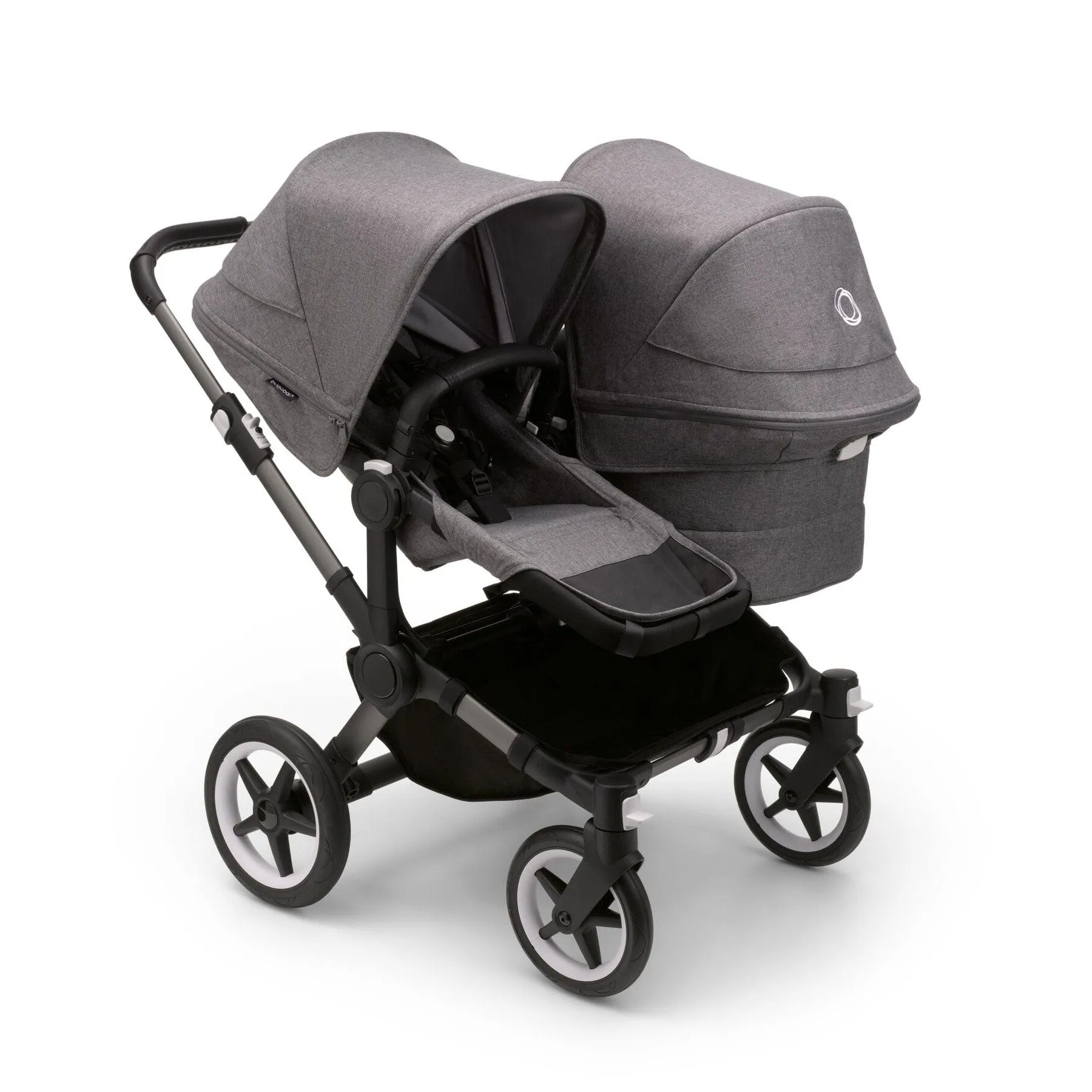 Bugaboo Donkey 5 Duo Complete Turtle Travel System in Grey Mélange