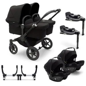 Bugaboo Donkey 5 Twin Complete Turtle Travel System in Midnight Black