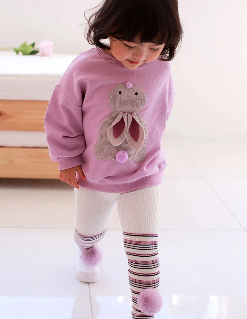 Bunny Pom Pom Jumper and Leggings Set Lilac