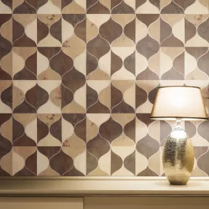 Burlwood Ogee Wallpaper Warm Neutral (72 sq.ft.)