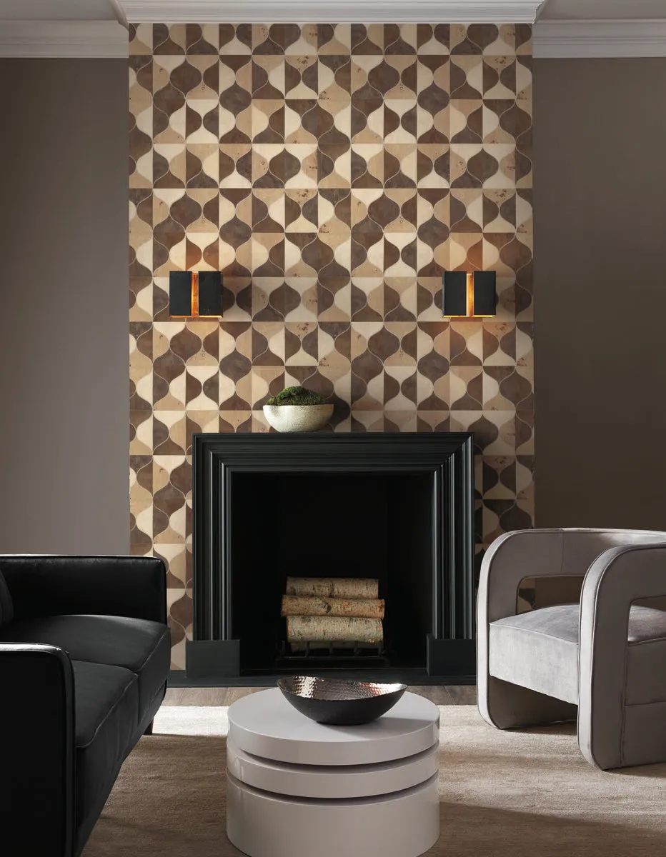 Burlwood Ogee Wallpaper Warm Neutral (72 sq.ft.)