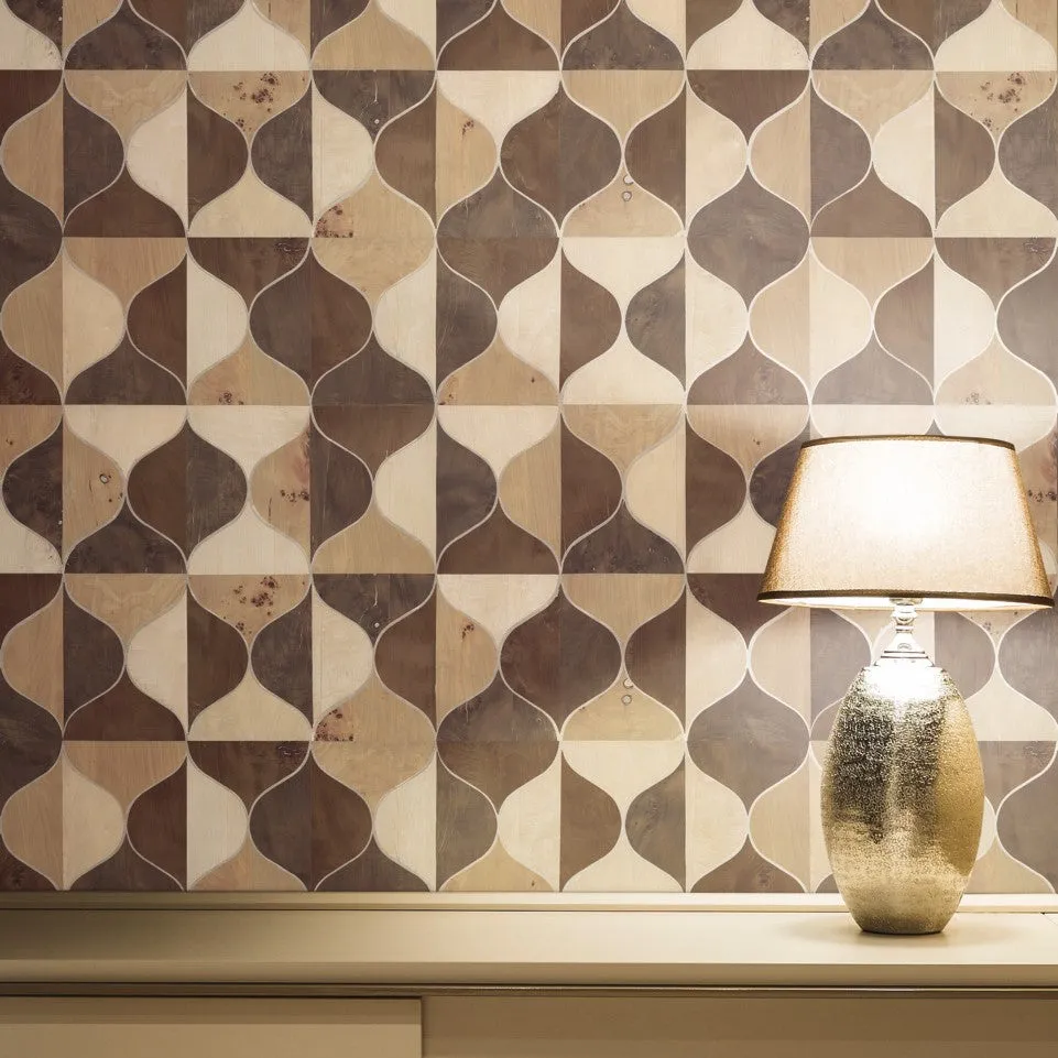 Burlwood Ogee Wallpaper Warm Neutral (72 sq.ft.)