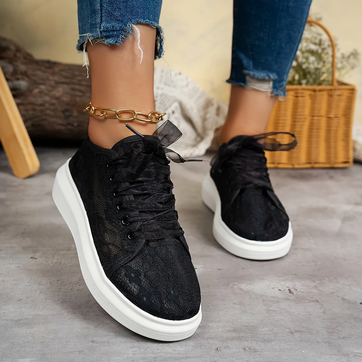 Celestia™ | Stylish Lace Up Sneakers
