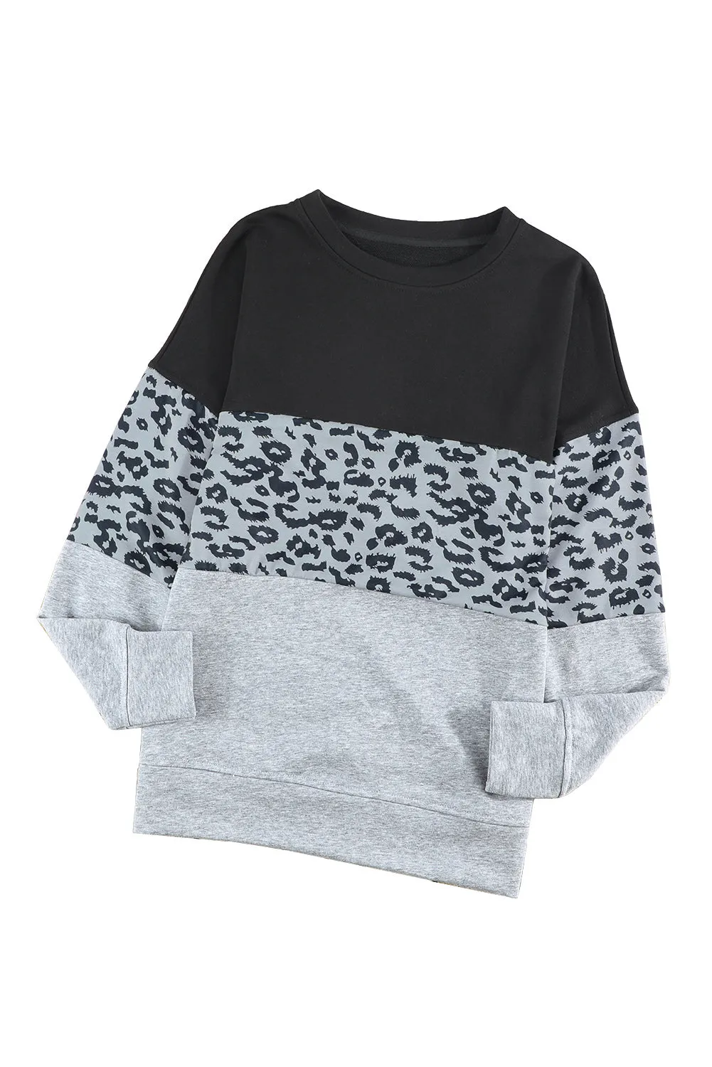 Colorblock Contrast Stitching Sweatshirt with Slits