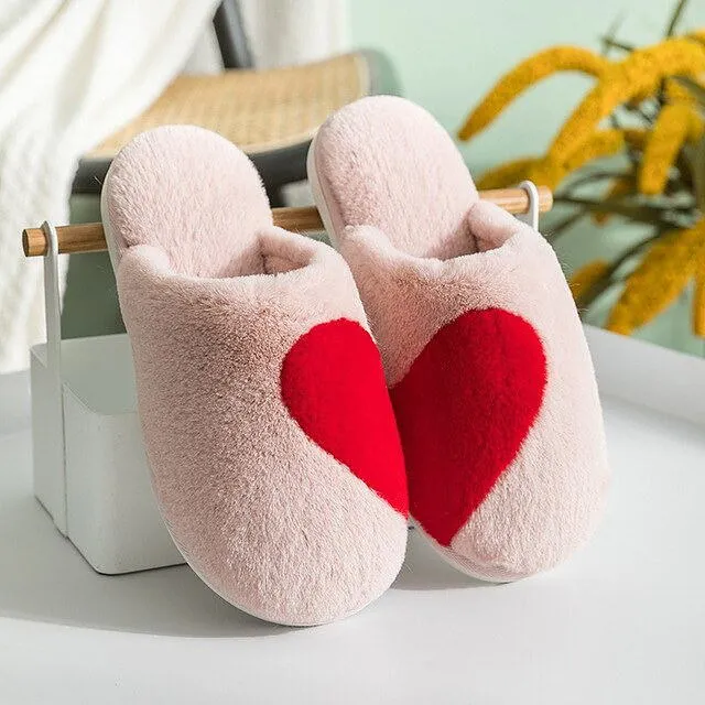 Couples Love Winter Home Slippers Warm Non Slip
