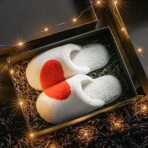 Couples Love Winter Home Slippers Warm Non Slip