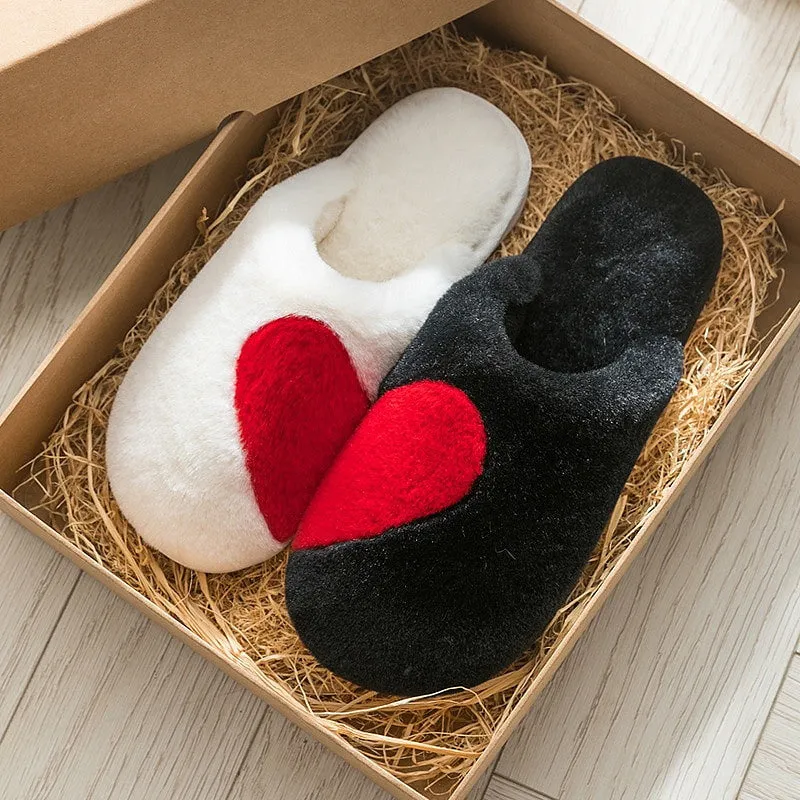 Couples Love Winter Home Slippers Warm Non Slip