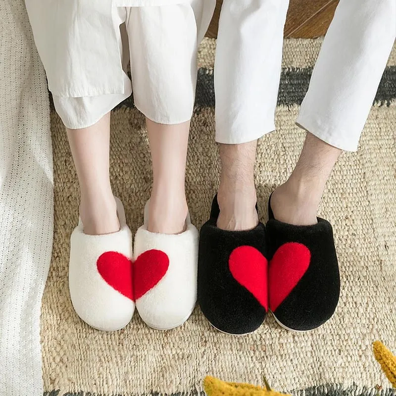Couples Love Winter Home Slippers Warm Non Slip