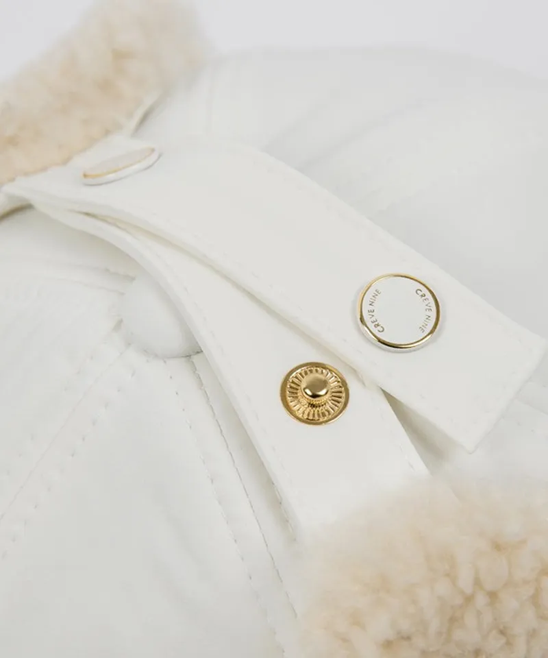 CREVE NINE: Fleece Warm Earmuff Ball Cap - Ivory