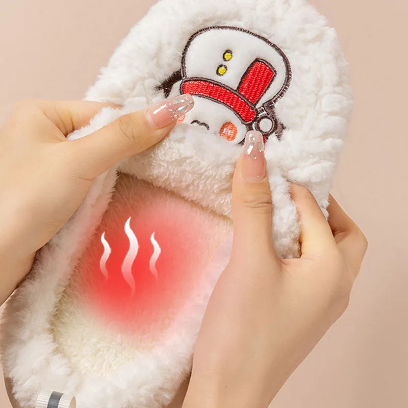 Cute Snowman Slippers Winter Indoor Household Warm Plush