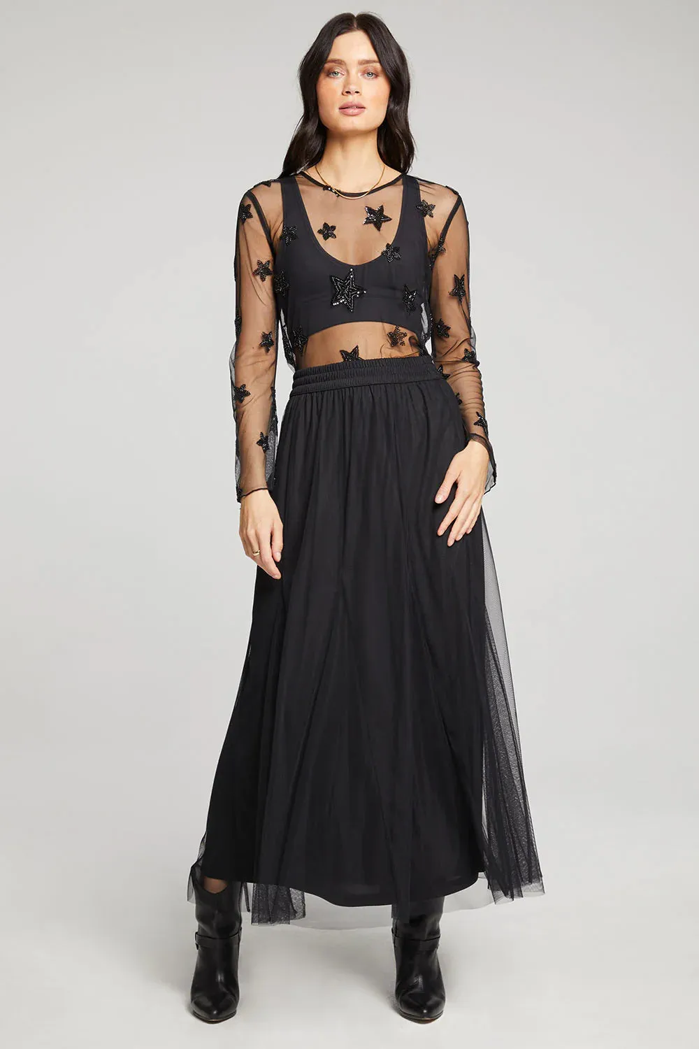 DAMON SKIRT - BLACK TULLE