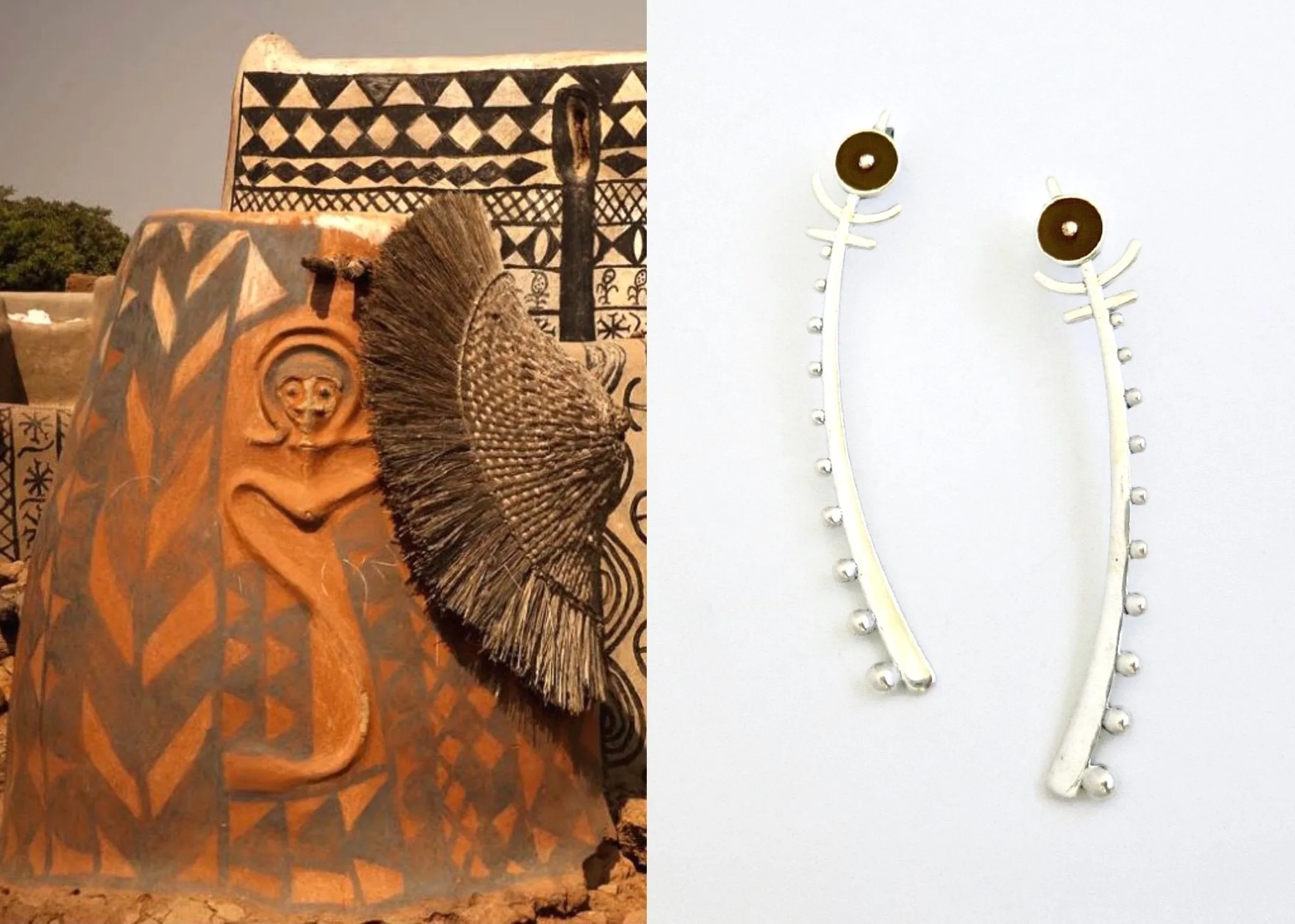 DAVU minimalist totem earrings