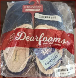 Dearfoams Men's Microwool Clog with Molded Footbed Slipper, Navy, Small