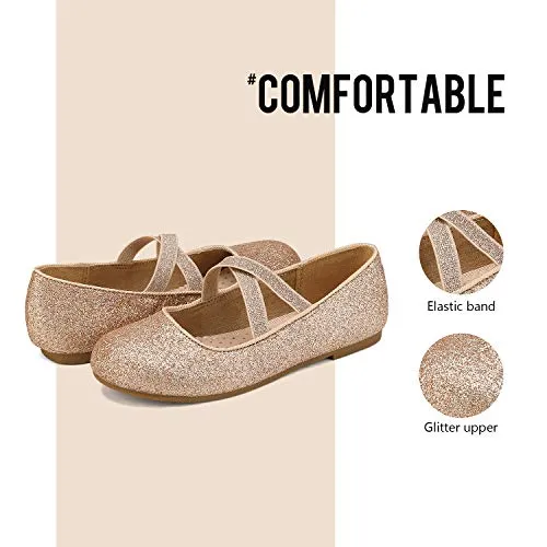 Dream Pairs Girls Ballerina Dress Shoes Gold Angie-2