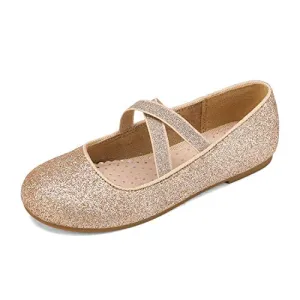 Dream Pairs Girls Ballerina Dress Shoes Gold Angie-2