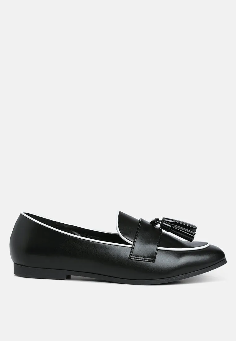 Dual Tone Tassel Loafers By MODE