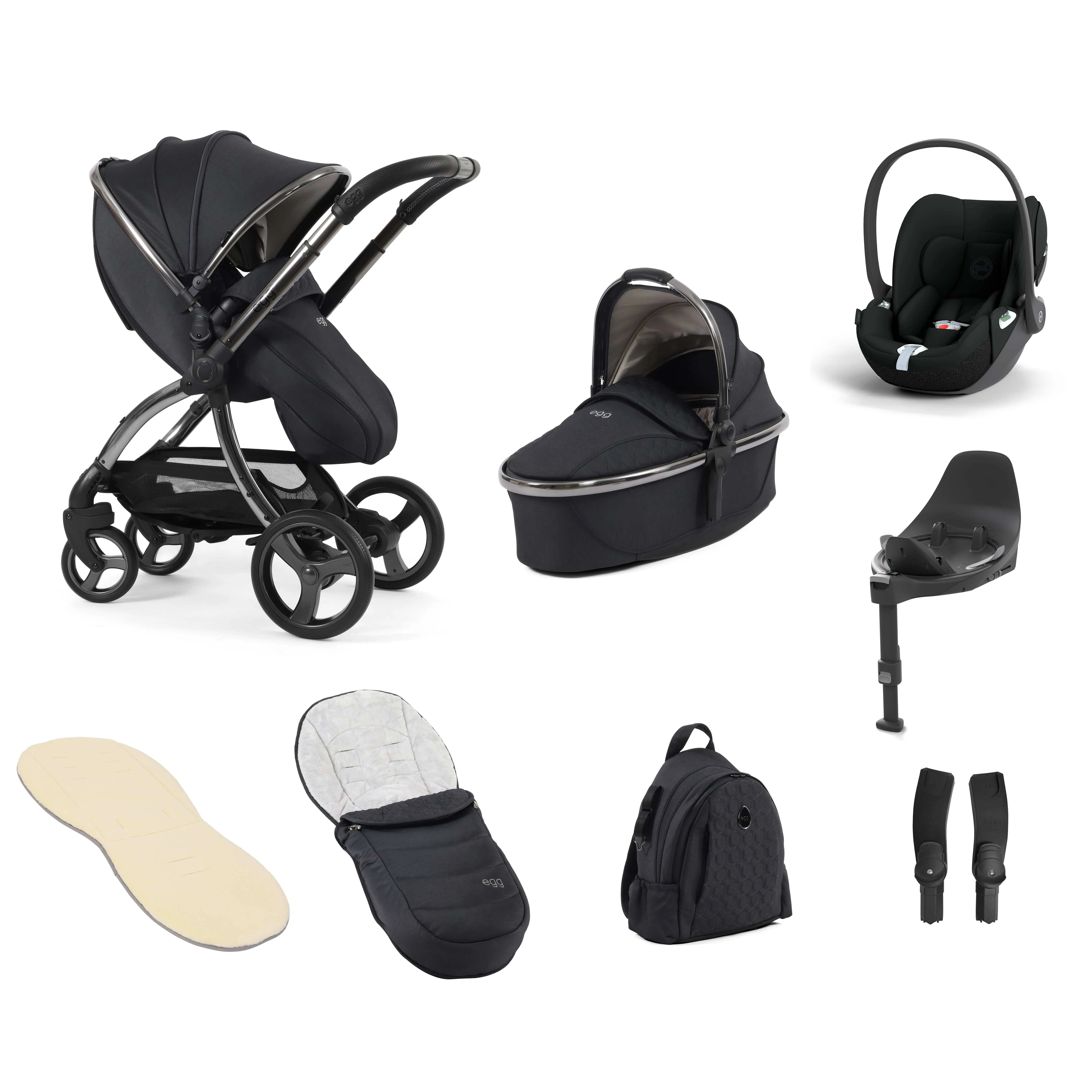 egg3 Luxury Travel System Bundle Carbonite