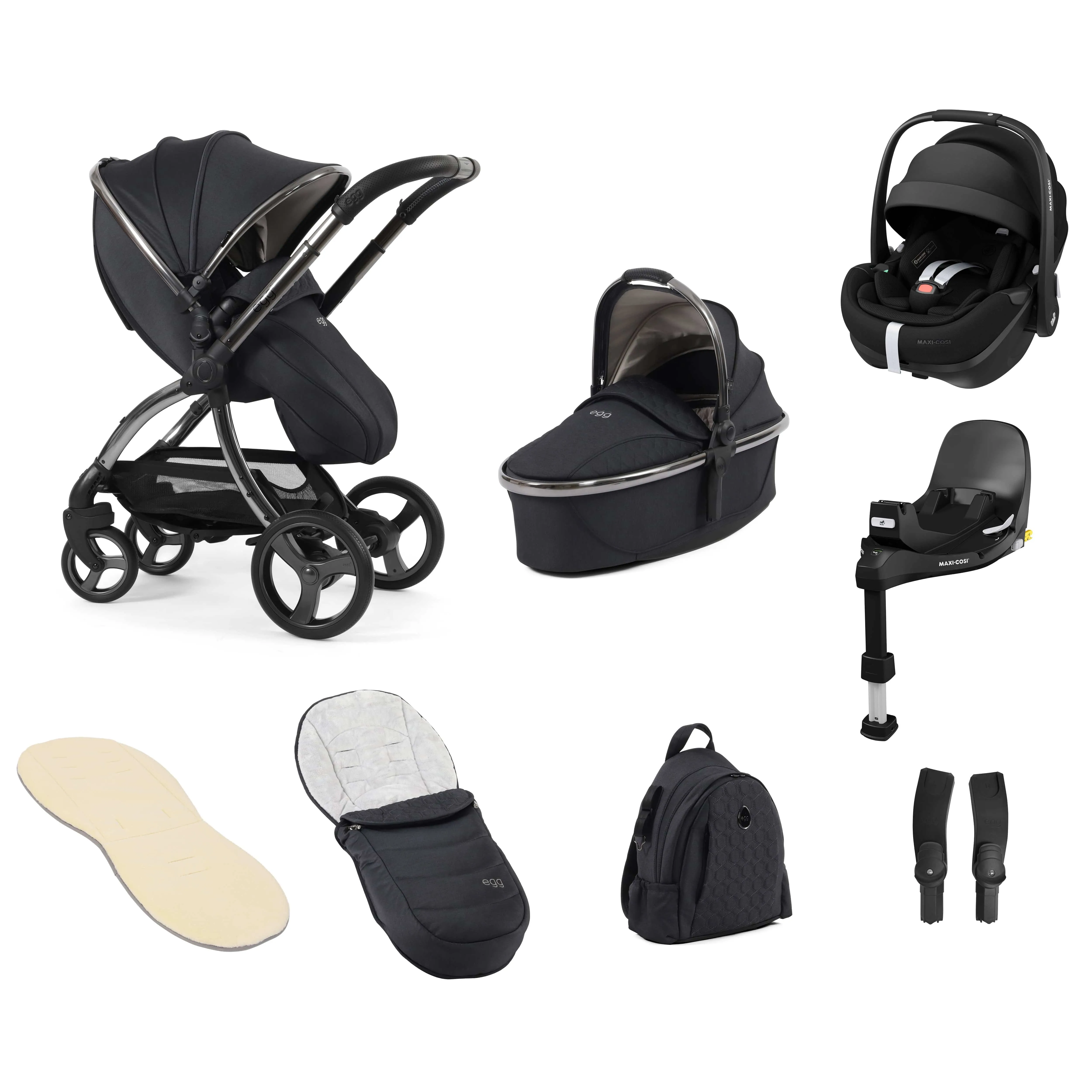 egg3 Luxury Travel System Bundle Carbonite