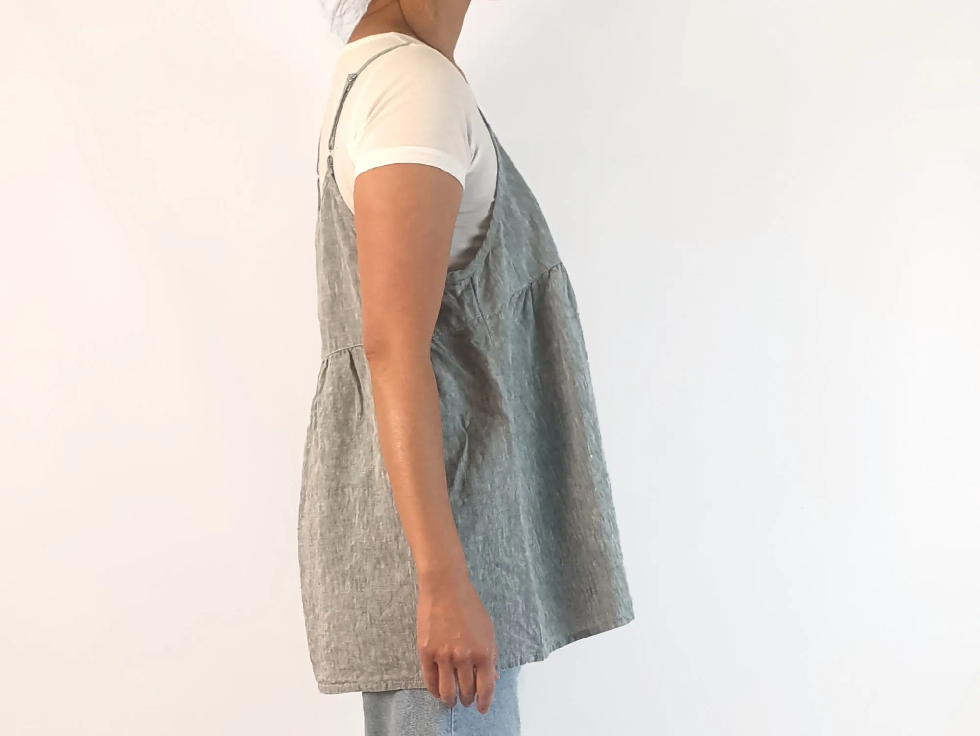 Evassunday natural colour linen top size 10