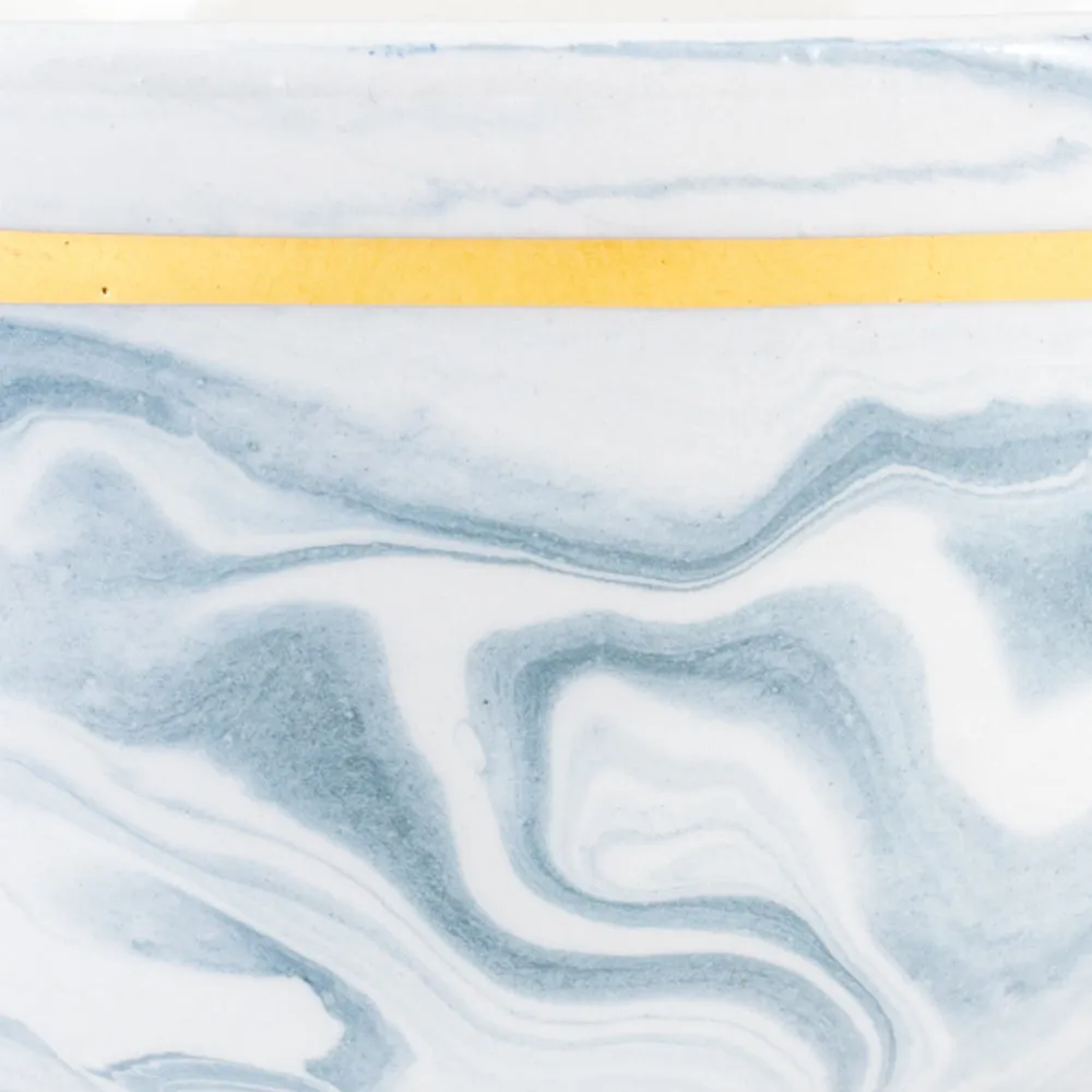 Extra Large Handmade Marble Glazed Moroccan Bowls with 12K Gold Rim
