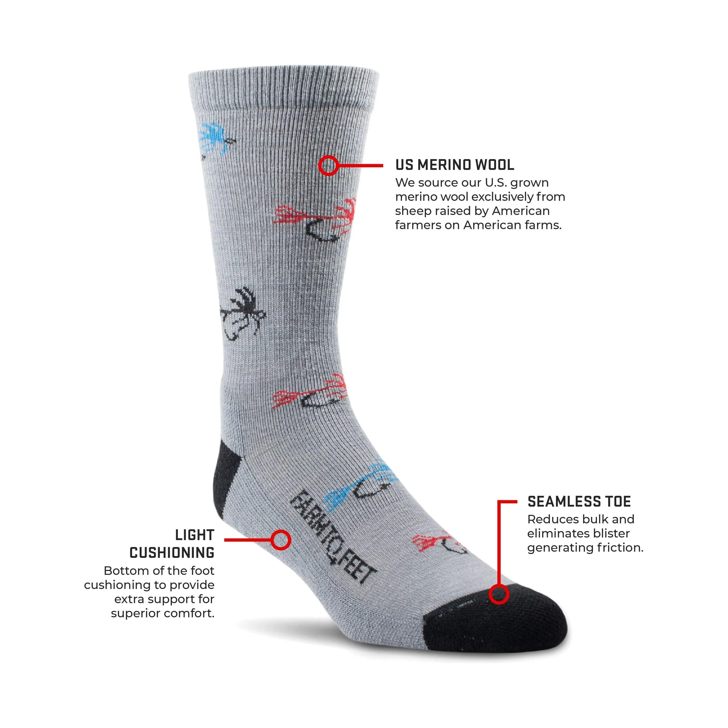 Farm to Feet Yellowstone Light Cushion Crew Socks